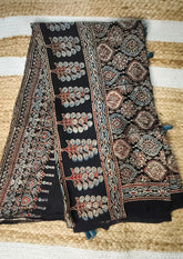 Handblock Printed Ajrakh Modal Dupatta- AJ04IFB