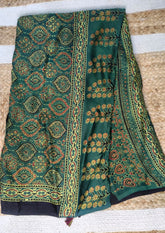 Handblock Printed Ajrakh Modal Dupatta- AJ05IFB