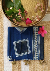 Ajrakh Cotton Stole- Blue B4