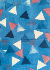 Ajrakh Cotton Dupatta- D1 Indigo