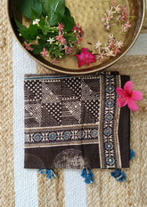 Ajrakh Cotton Stole 6- Brown B2