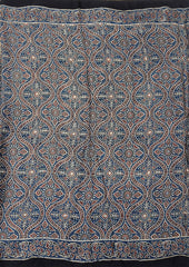 Ajrakh Handblock Printed Modal Saree- M9 Blue