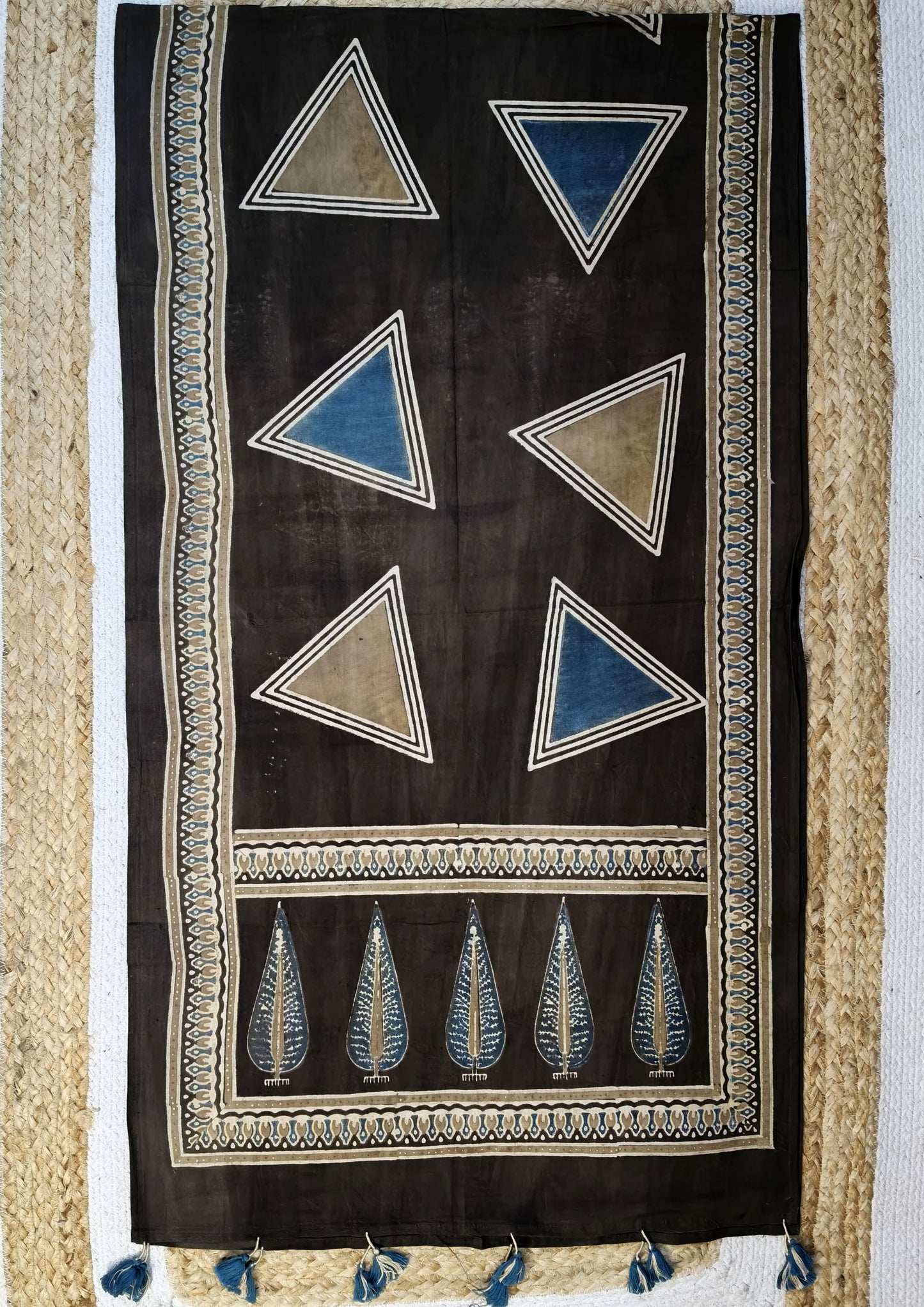Ajrakh Stole- Brown B1