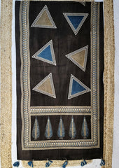 Ajrakh Stole- Brown B1