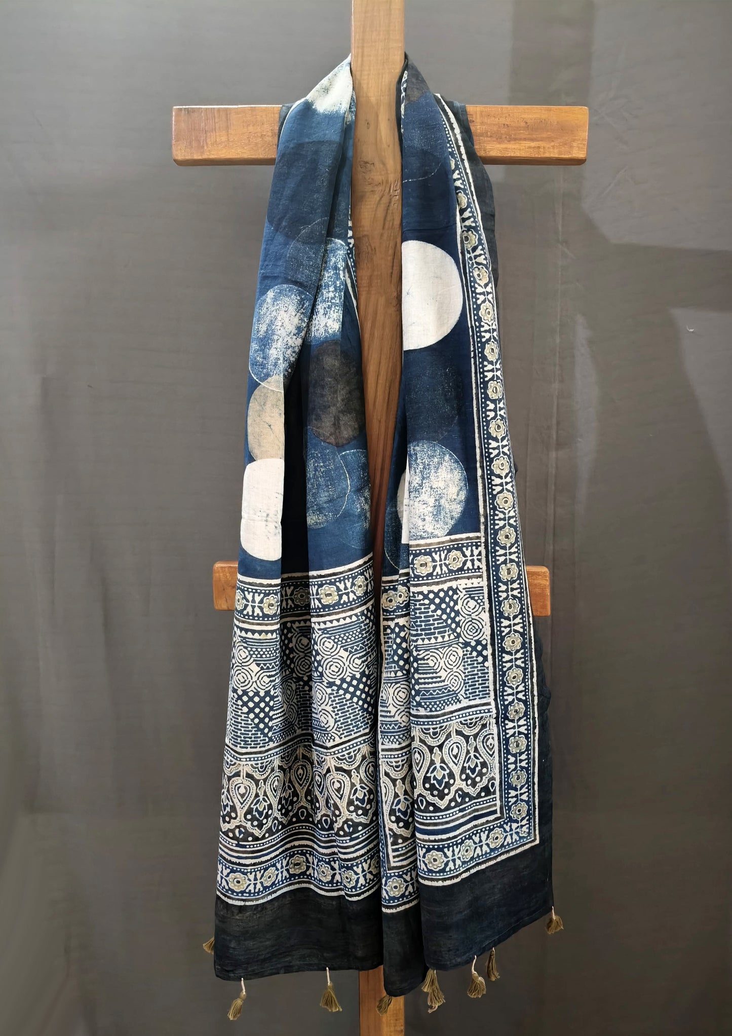 Ajrakh Stole- Blue B3