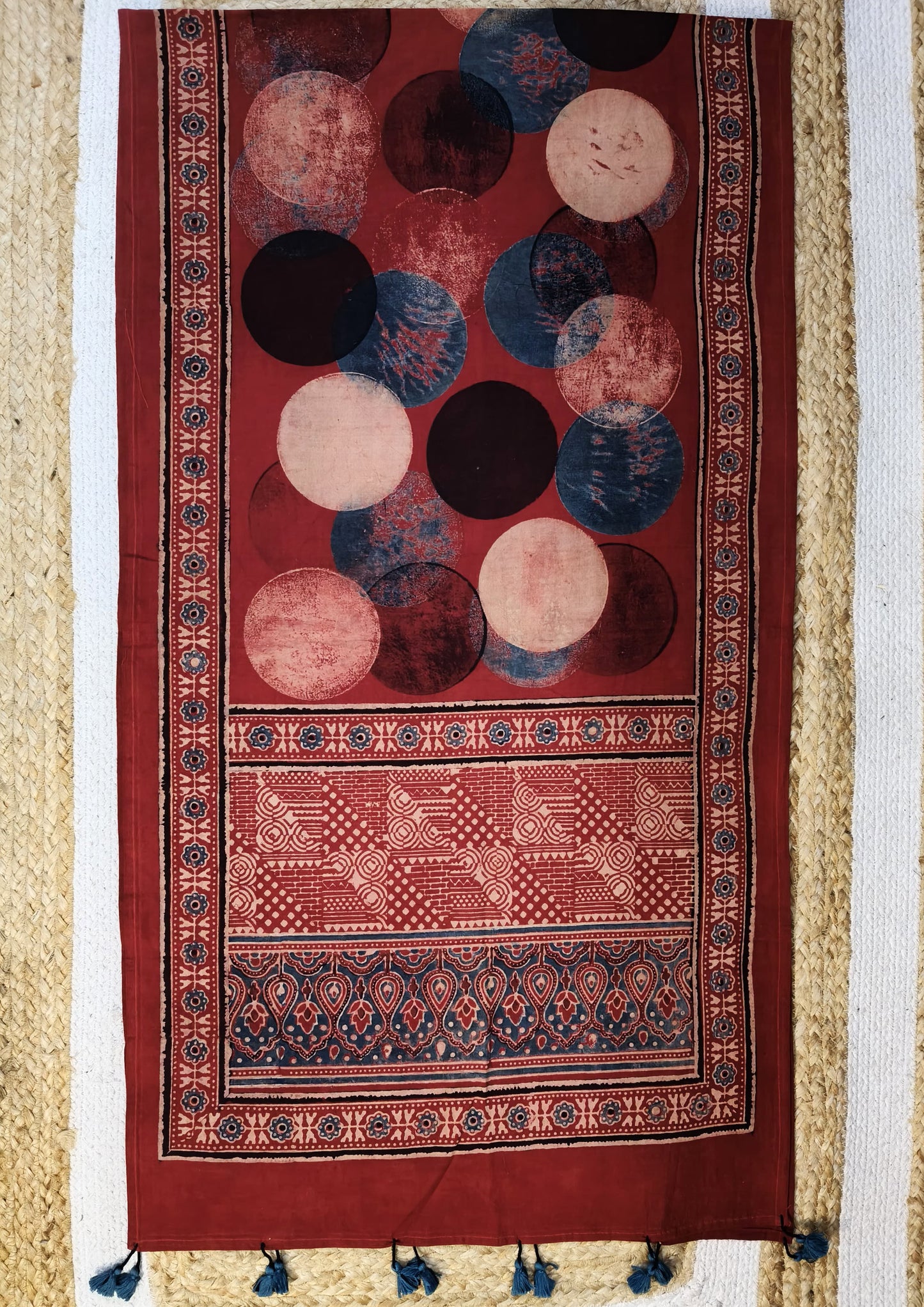 Ajrakh Stole- Red R1