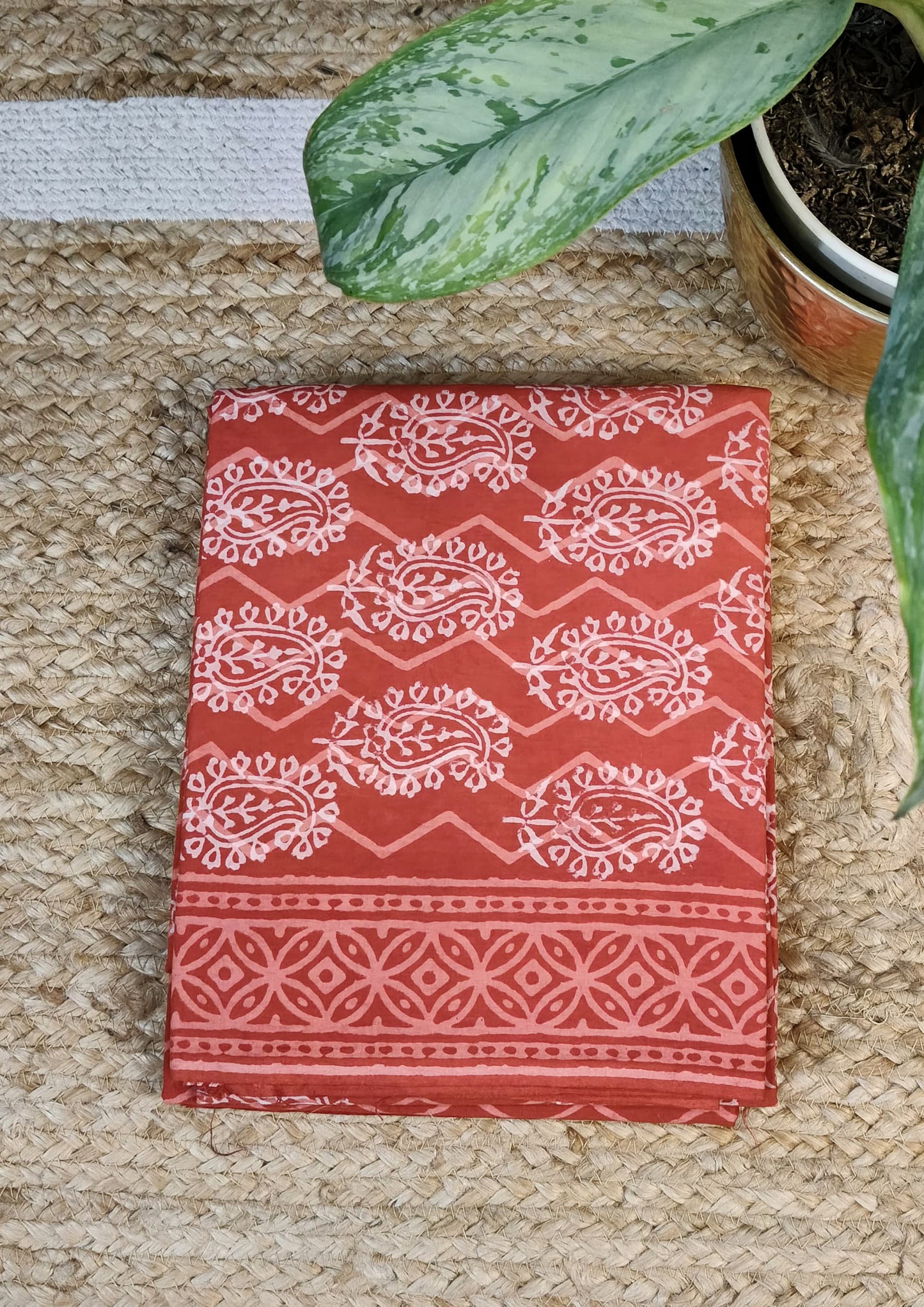 Bagru Handblock Print Suit B2- Red1