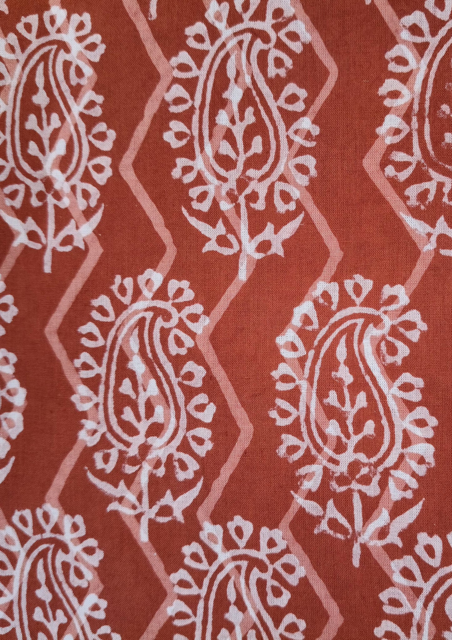 Bagru Handblock Print Suit B2- Red1