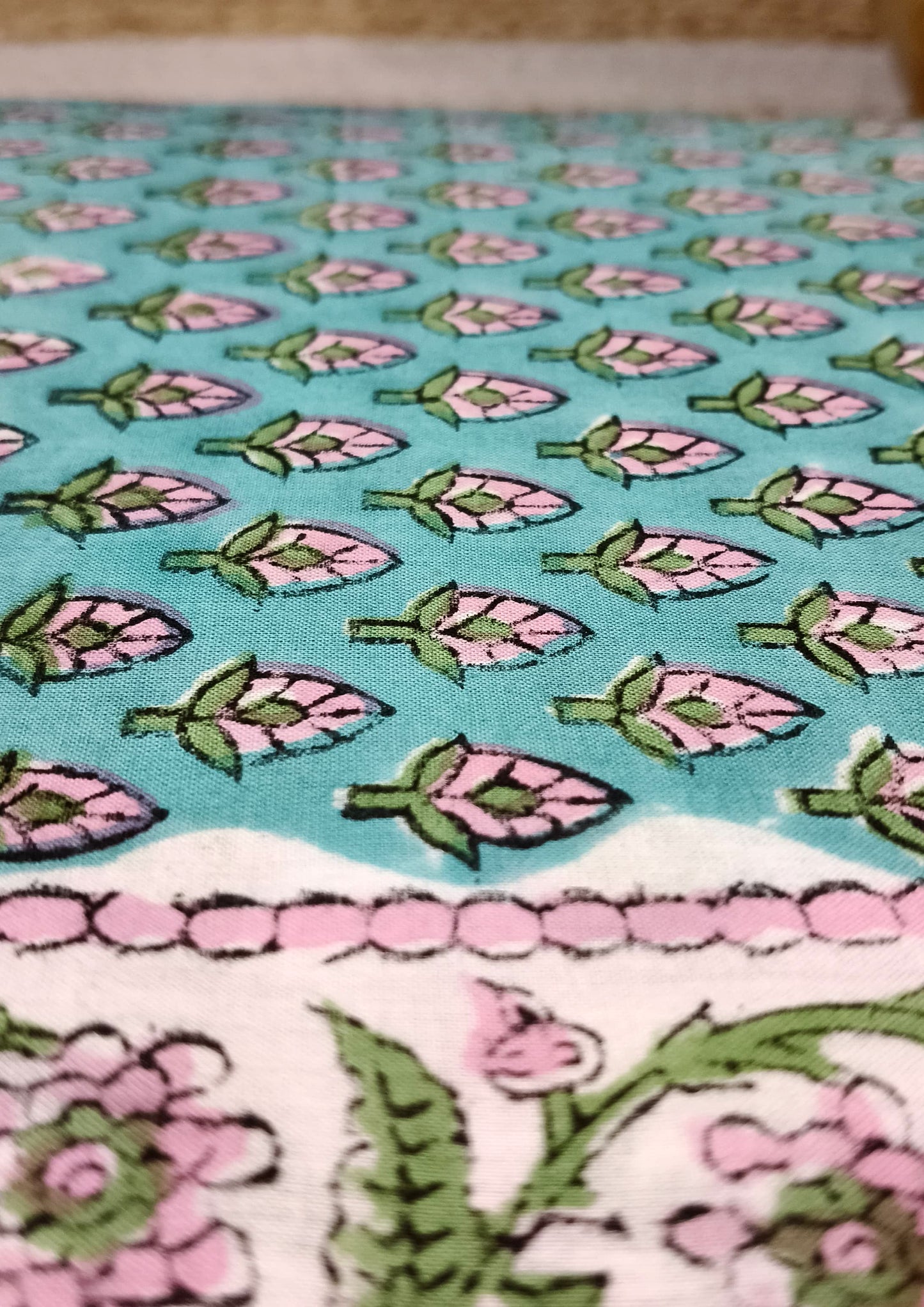 Bagru Handblock Print Suit B4- Light Blue1