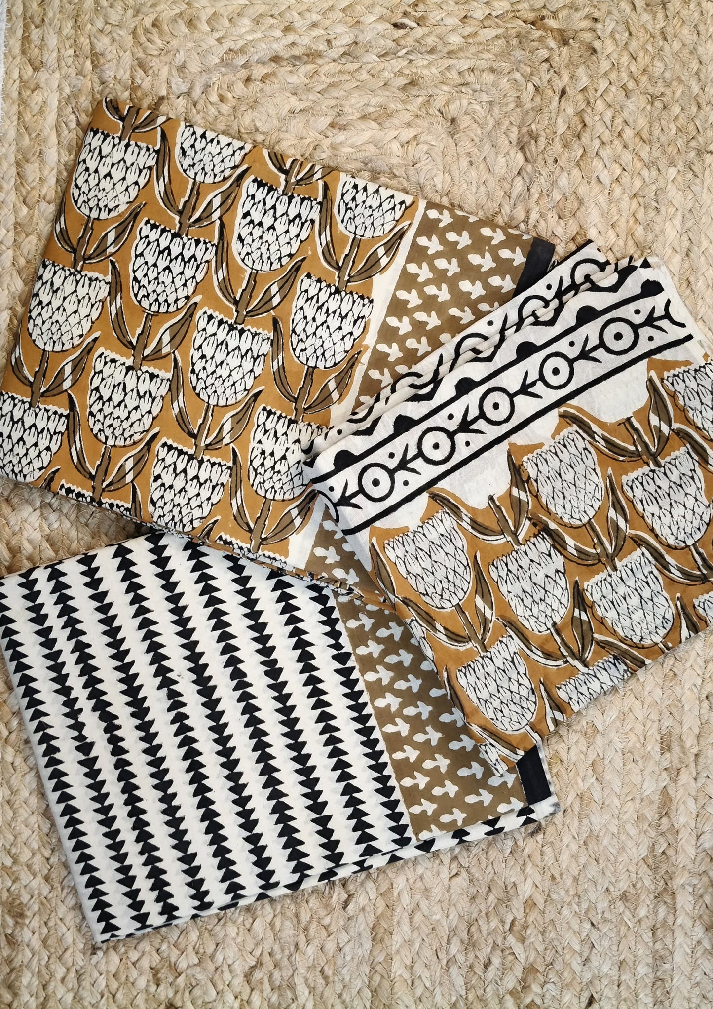 Bagru Handblock Print Suit B6- Mustard2