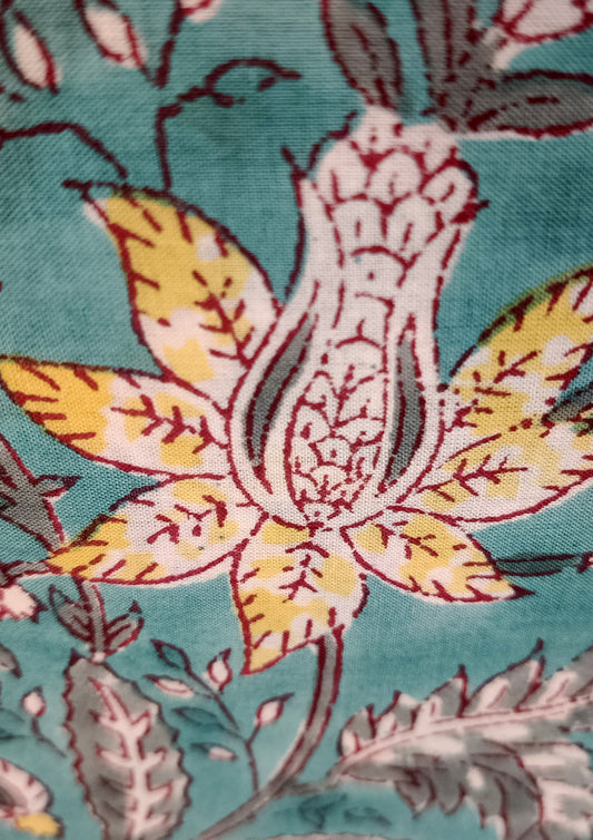 Bagru Handblock Print B10- Light Blue2