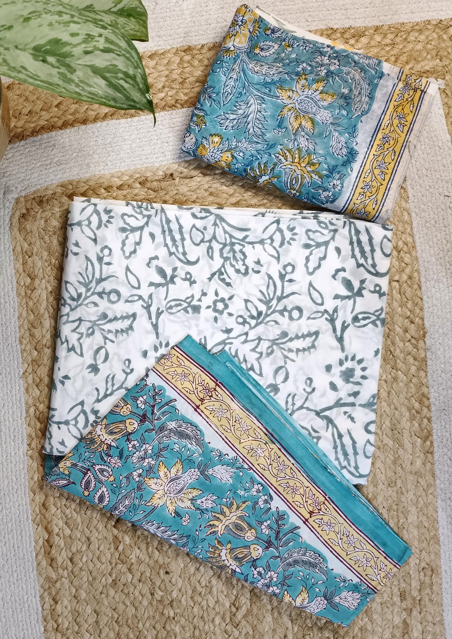 Bagru Handblock Print B10- Light Blue2