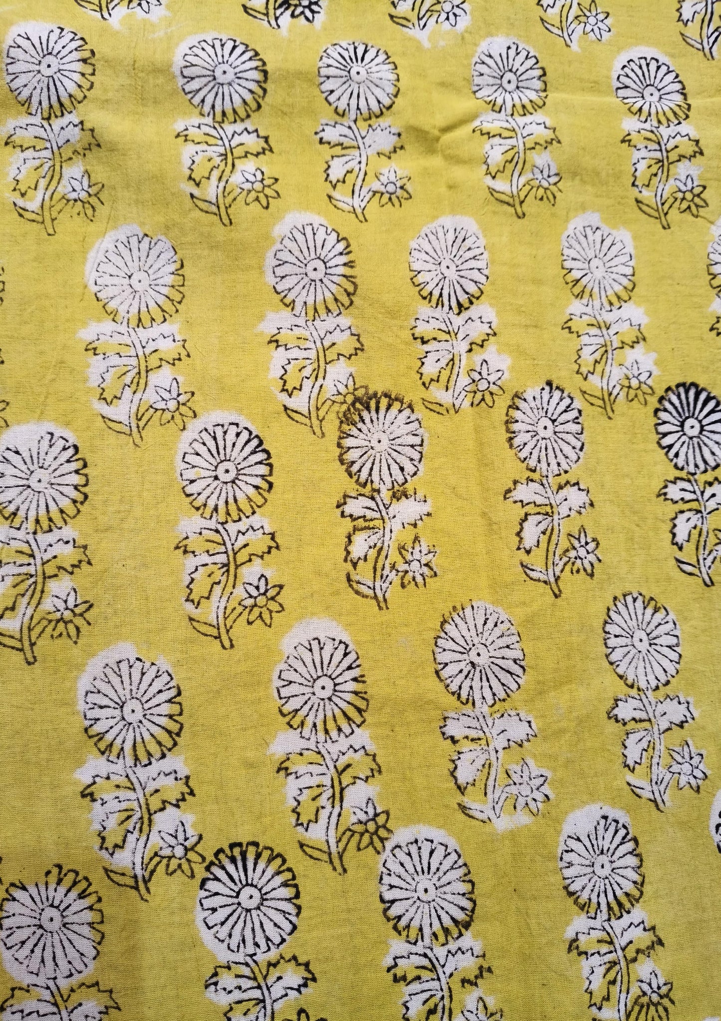 Bagru- Handblock print Cotton Saree- Mustard