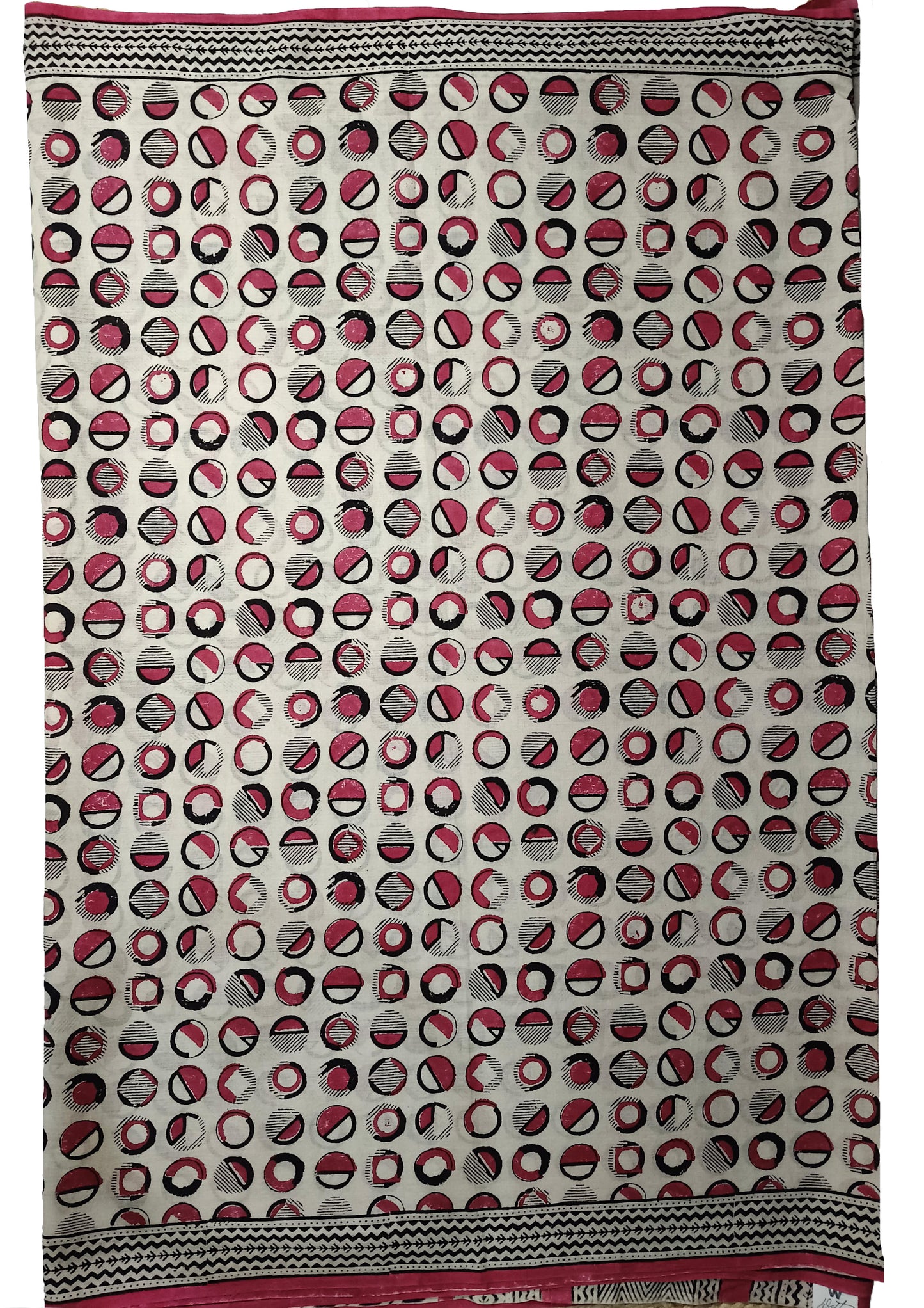 Bagru Handblock Print Cotton Mulmul Saree- Red 2
