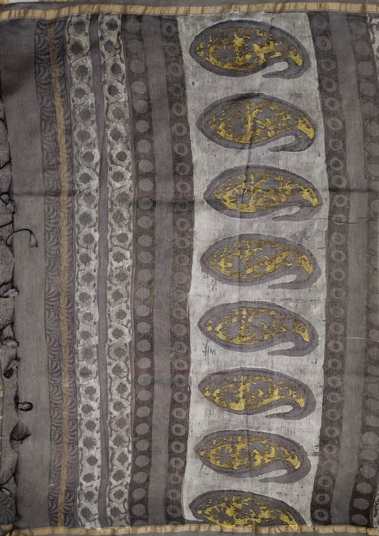 Dabu- Handblock print Chanderi Saree- 26 Kashish