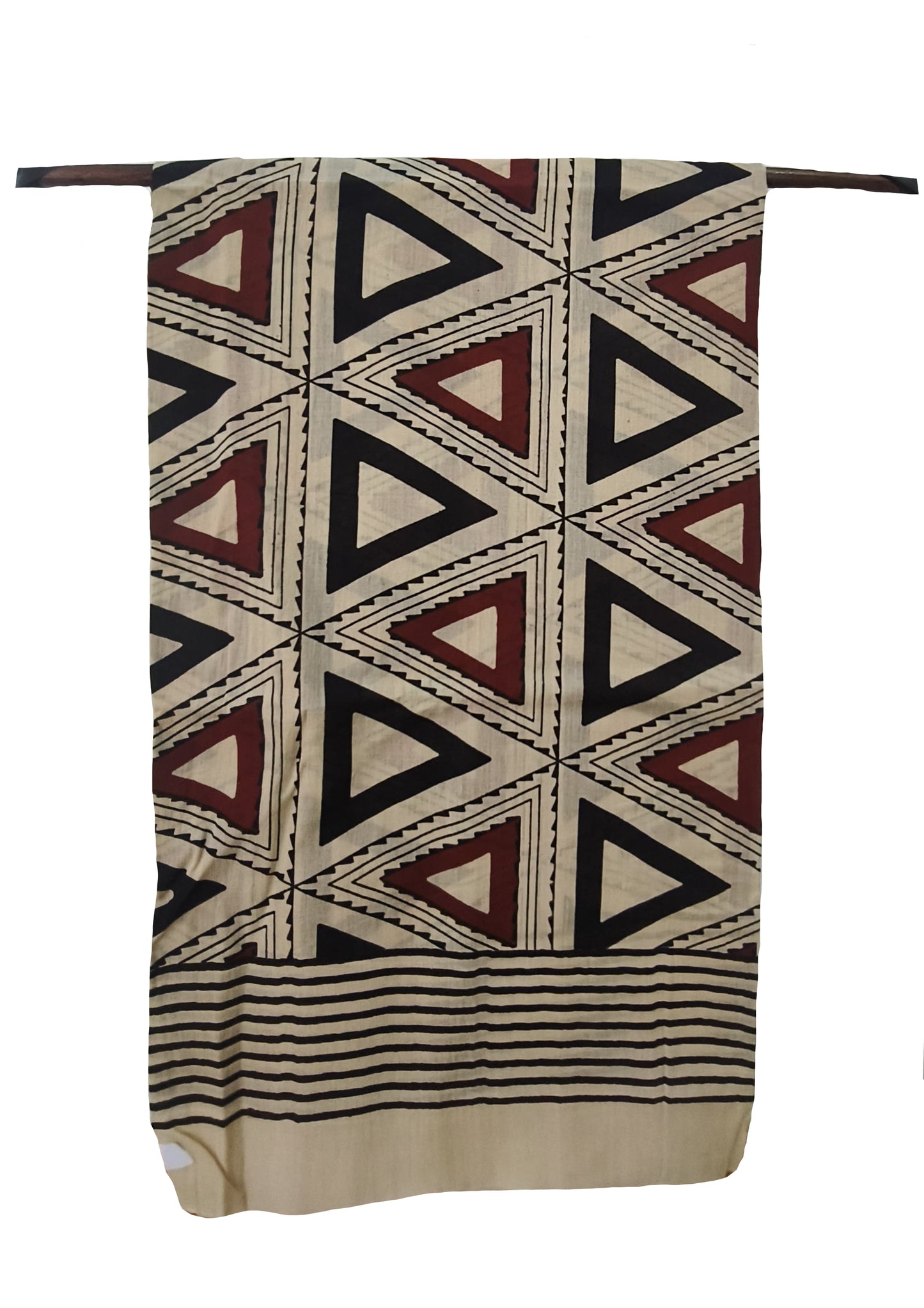 Handblock Printed Cotton Bagru Sarong- 02 Cream