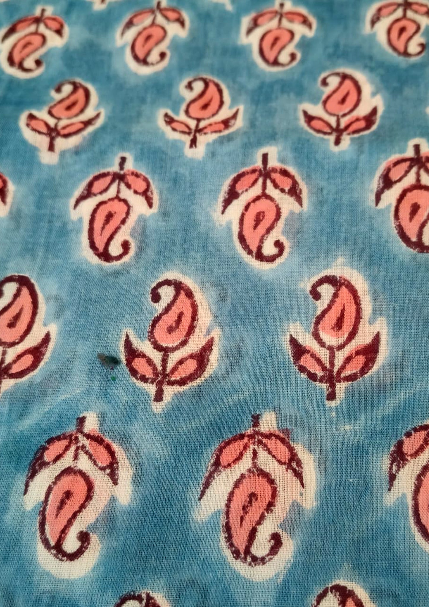 Handblock Printed Cotton Bagru Sarong- 05 Firozi