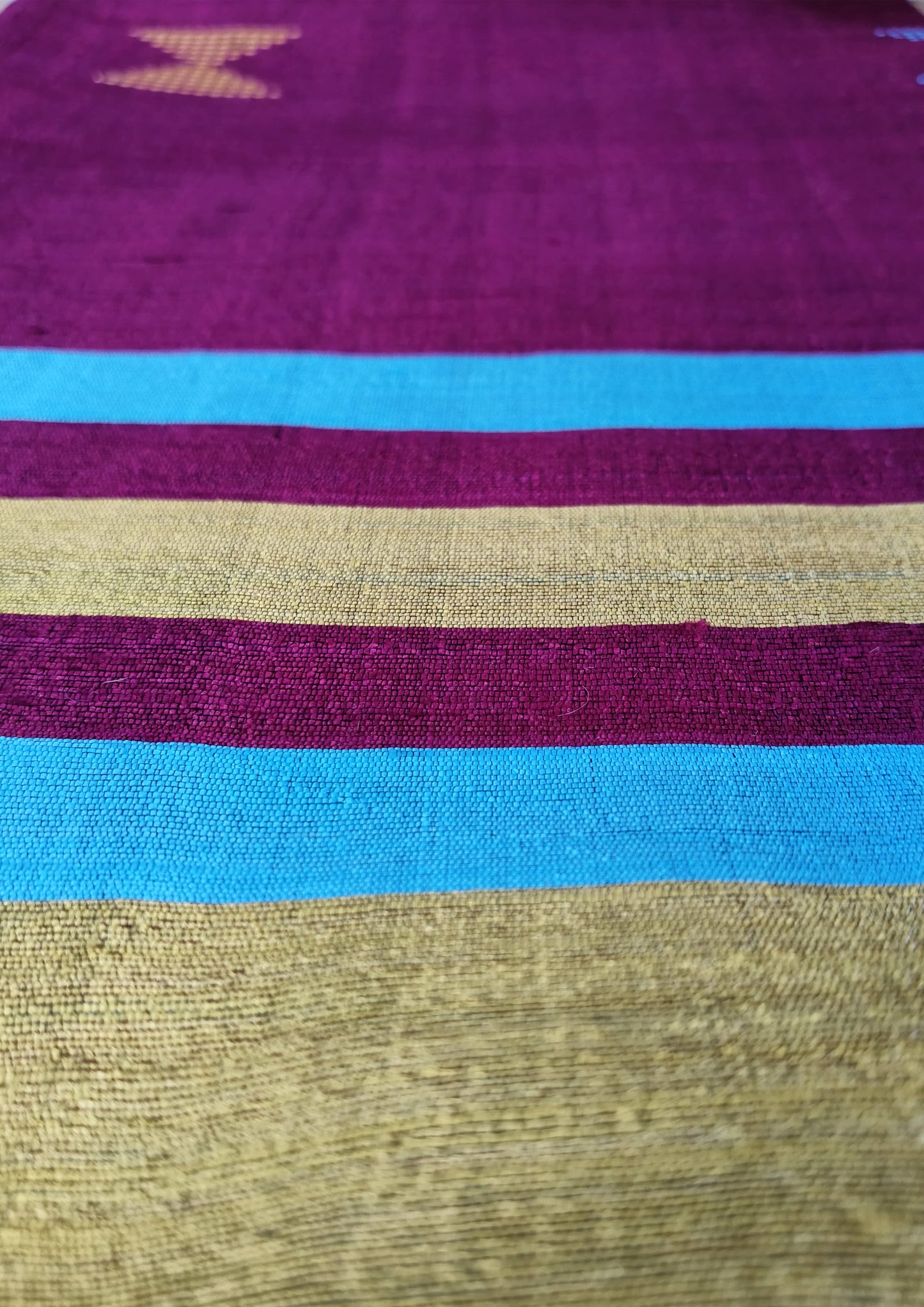Bhagalpuri Tussar Silk Saree- 4 Gold yellow & Pink