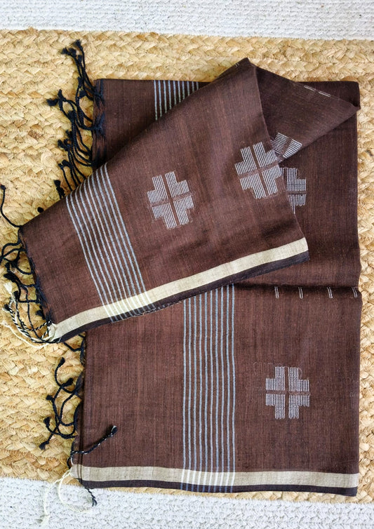 Jamdani Stole- Brown 1