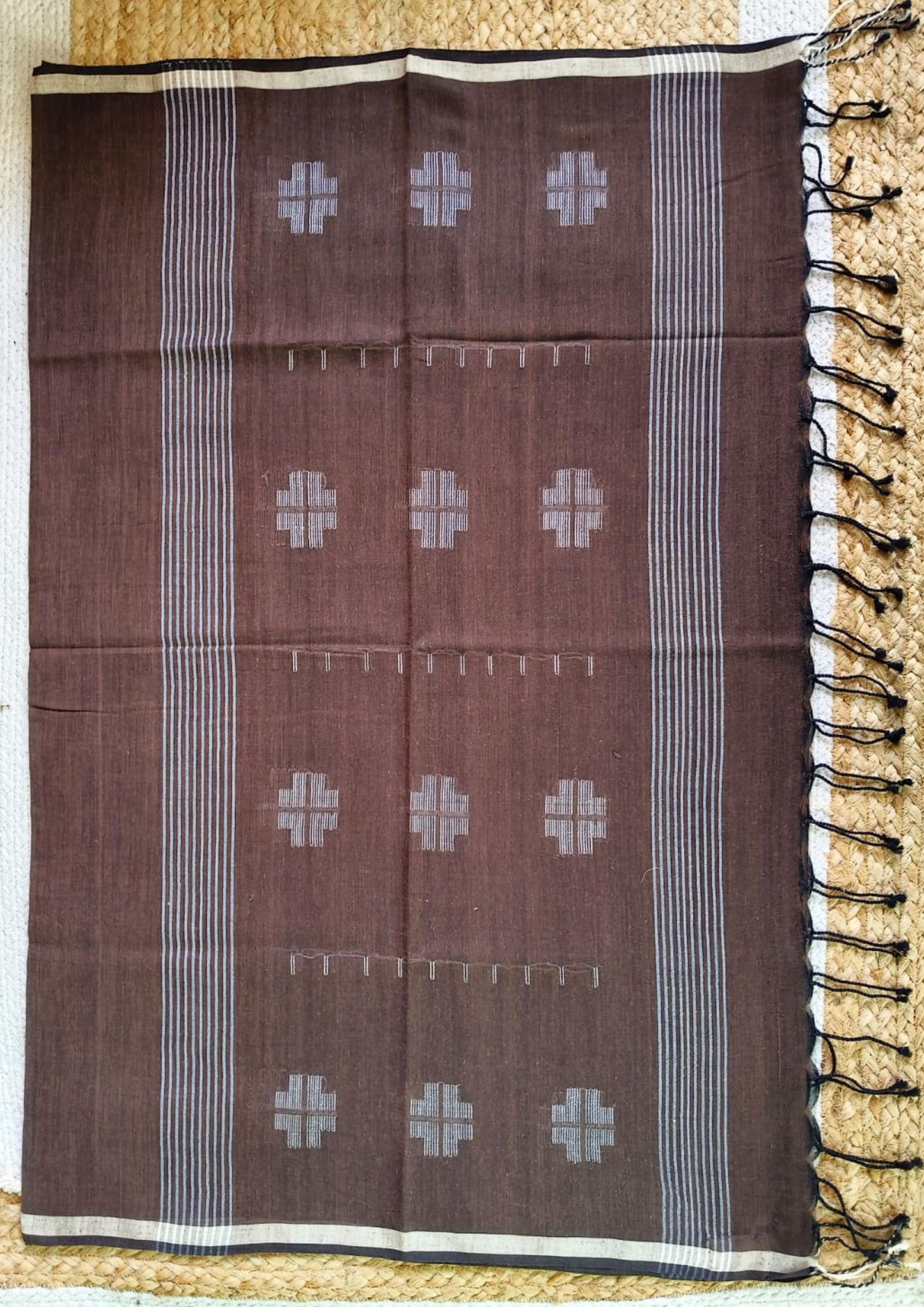 Jamdani Stole- Brown 1