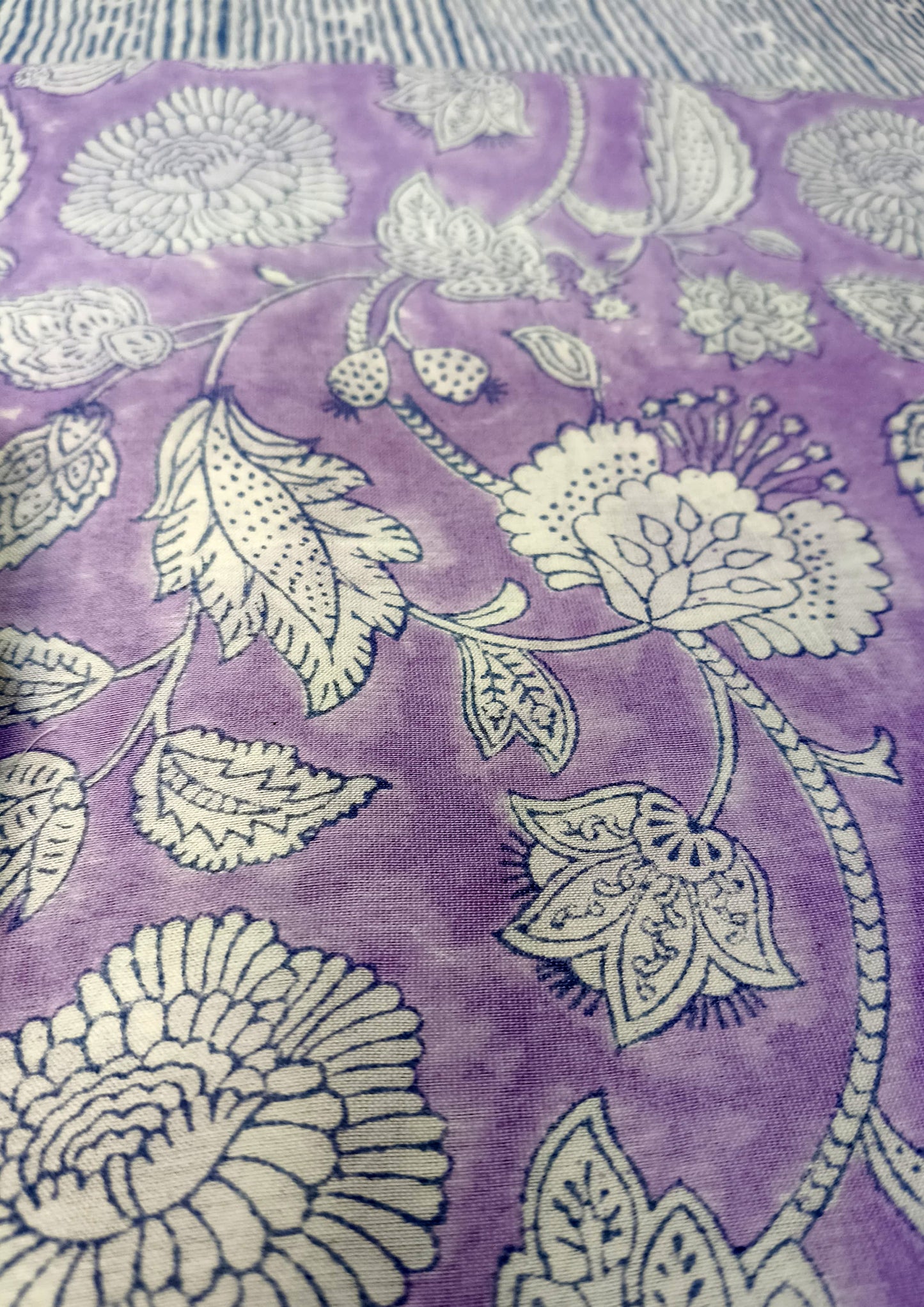 Sanaganeri Chanderi Suit- Lilac