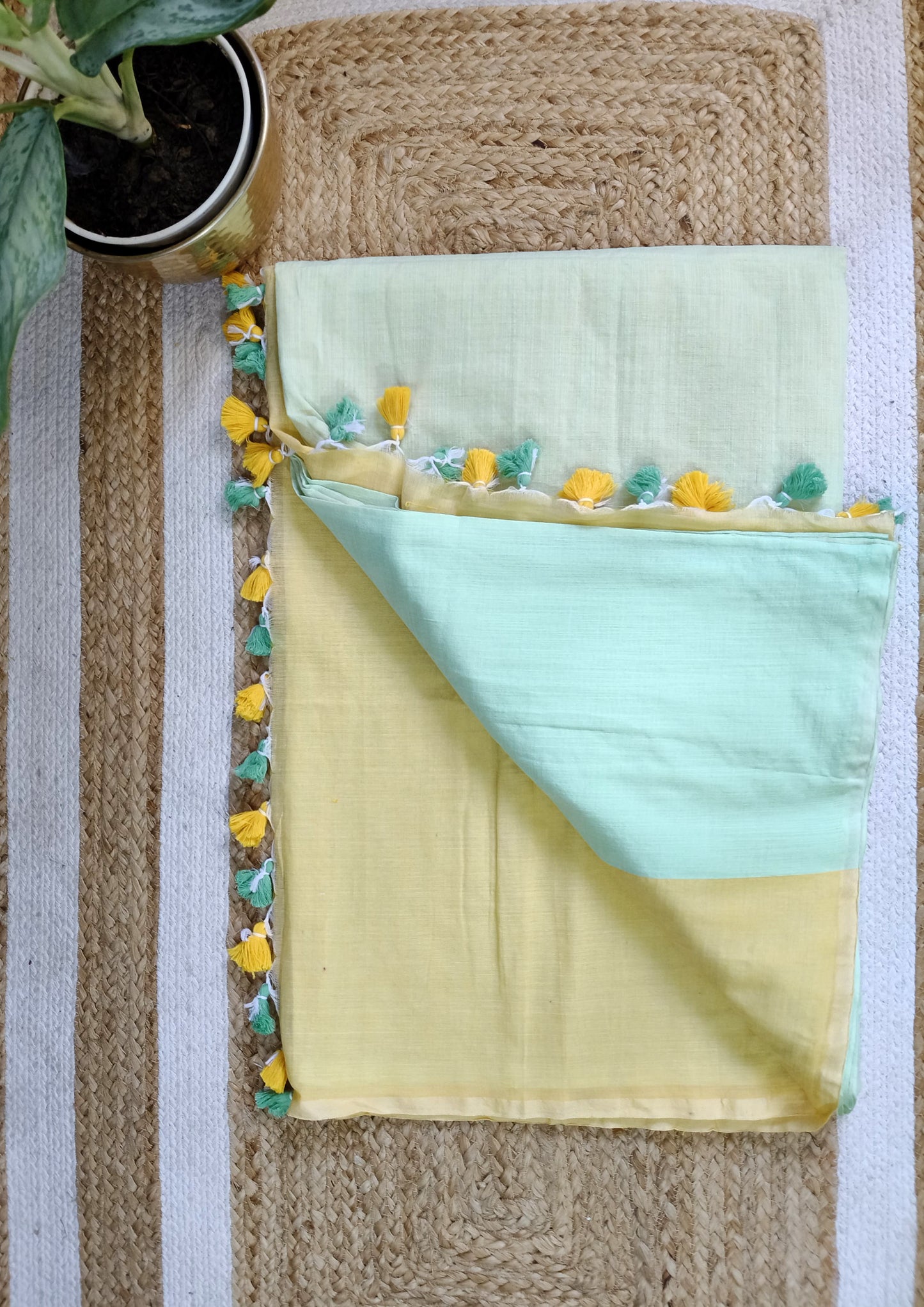 Cotton M5- Light Blue & Lime Yellow