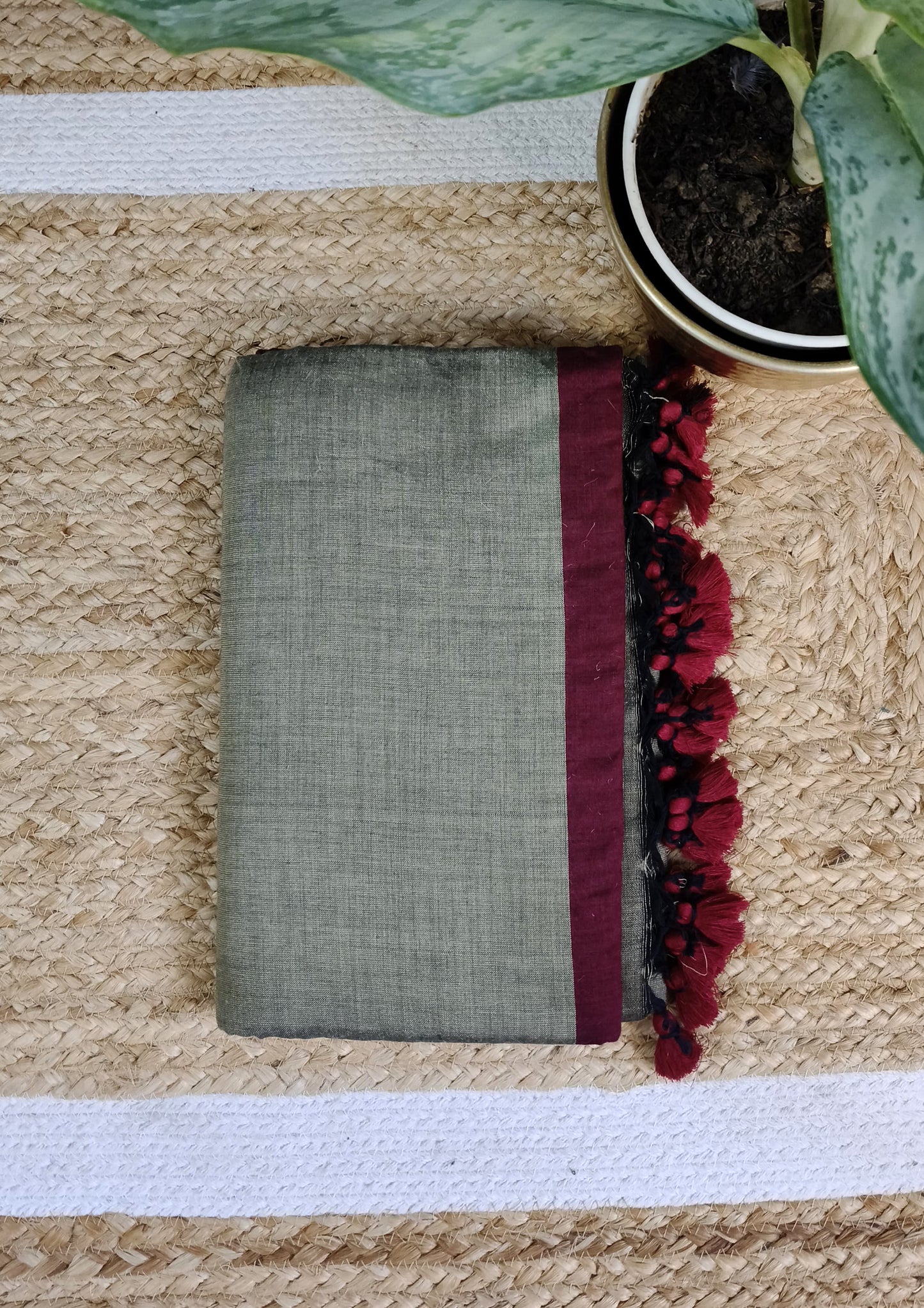 Cotton M6- Maroon & Grey