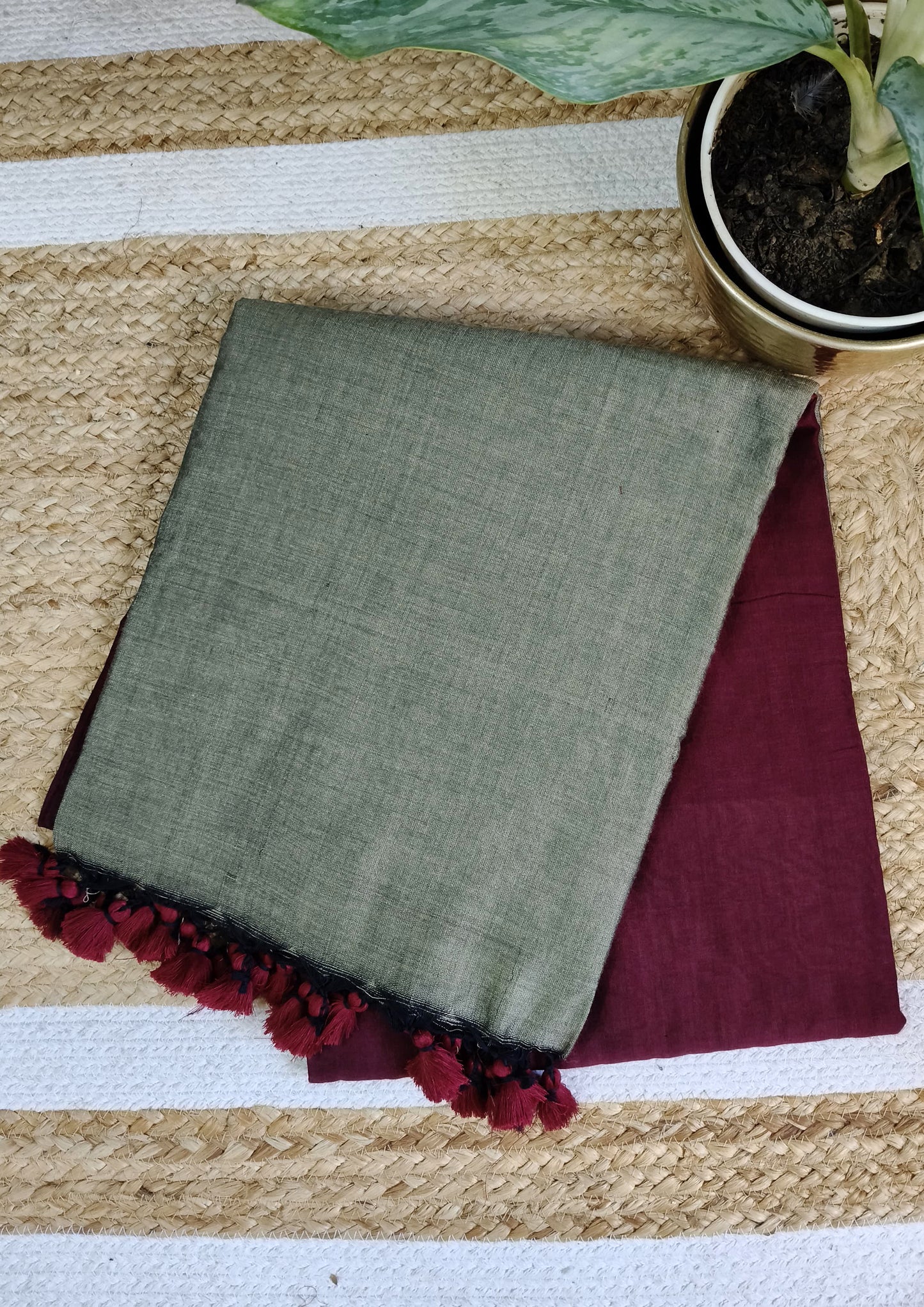 Cotton M6- Maroon & Grey
