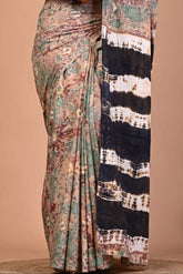 Tie-Dye Printed Saree- Beige DP7