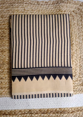 Block Printed Saree- Black DP2