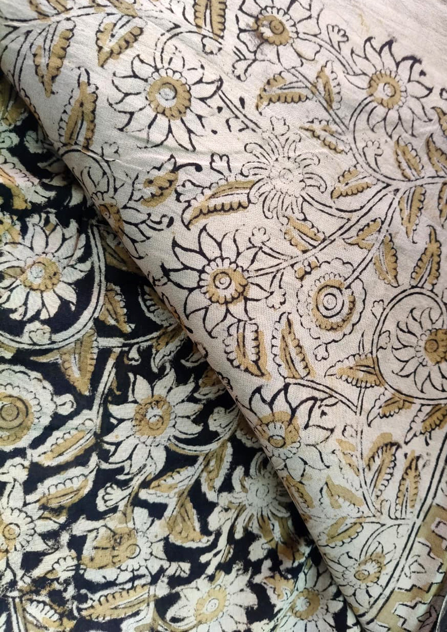 Handblock Printed Kalamkari Saree- HBK4