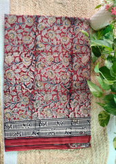 Handblock Printed Kalamkari Saree- HBK8