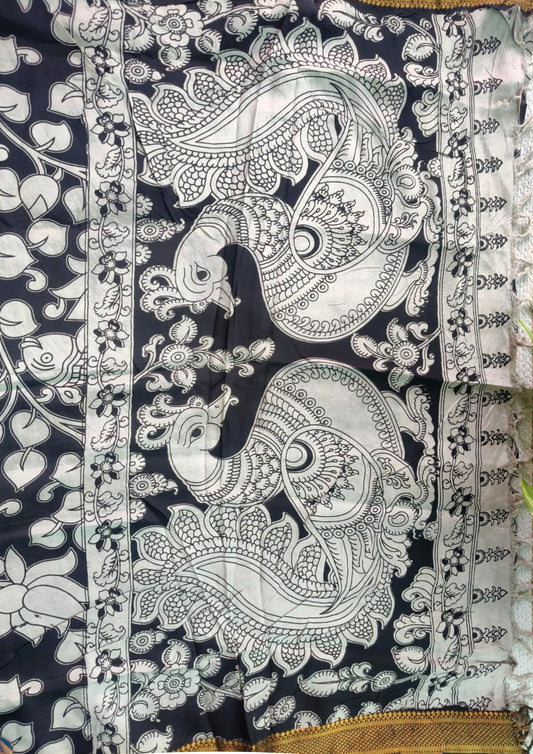 Kalamkari Printed Dupatta- HBKD2