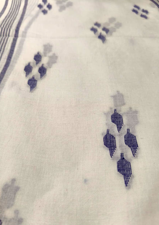 Jamdani Stole- White HJ21