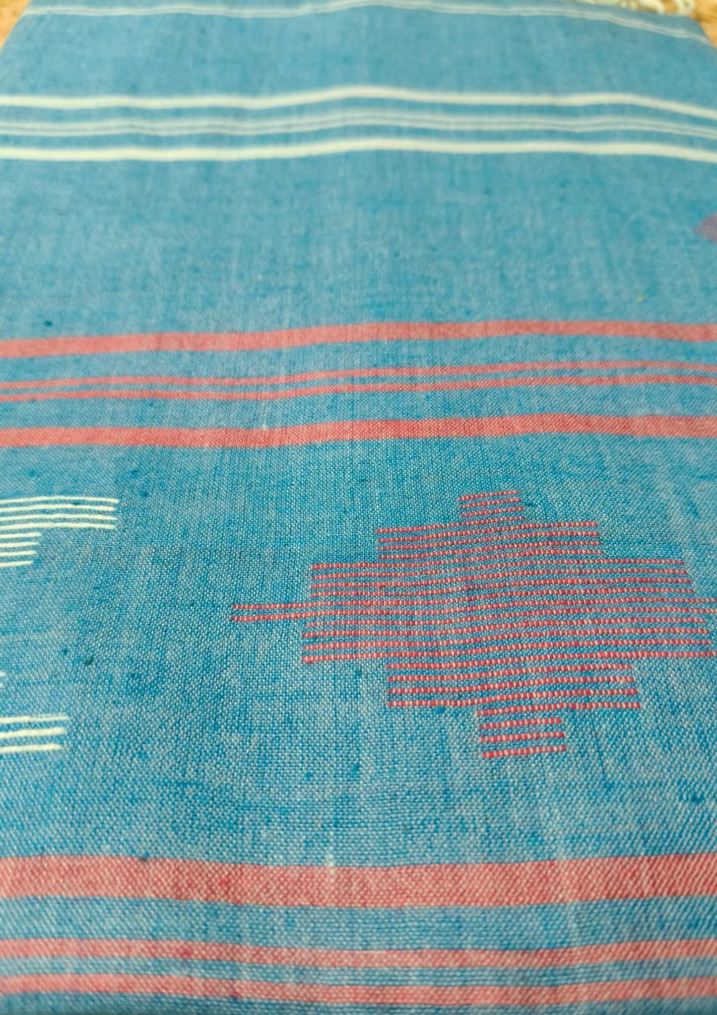 Jamdani Stole- Blue HJ26