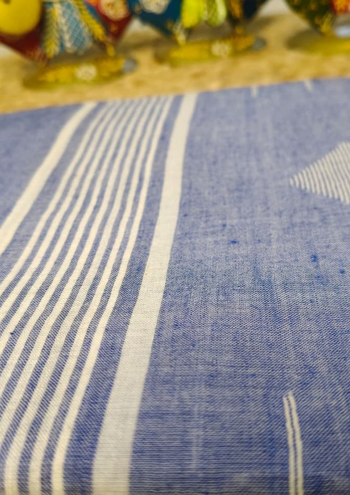 Jamdani Stole- Denim Blue HJ29