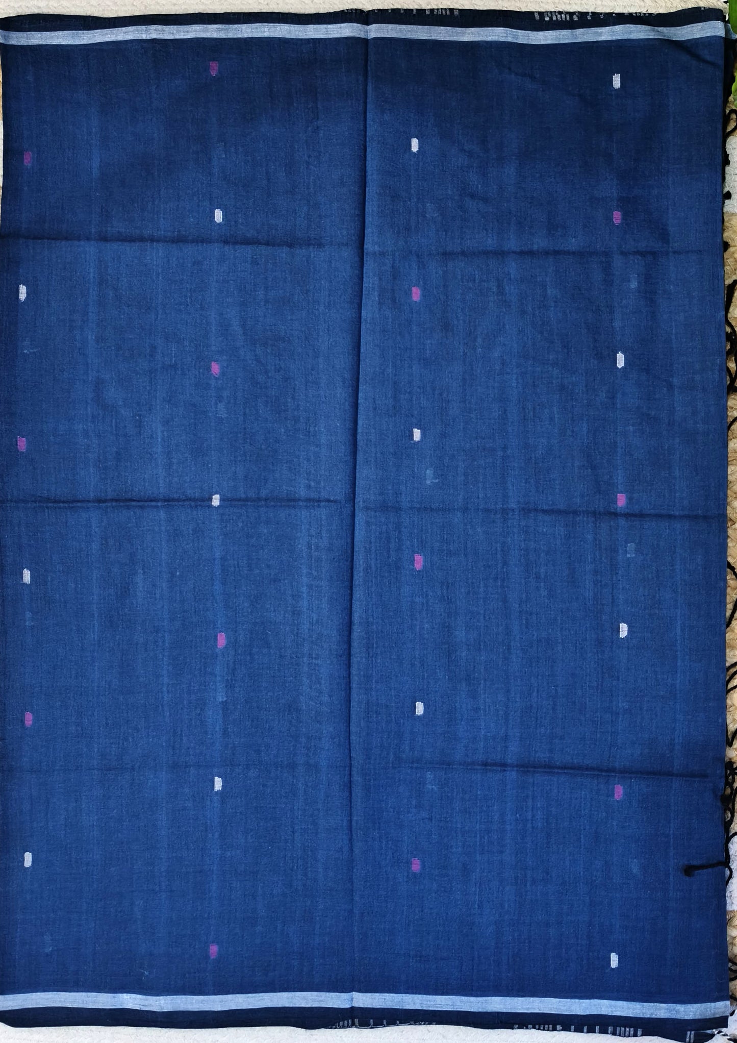 Jamdani Stole- Denim Blue 4