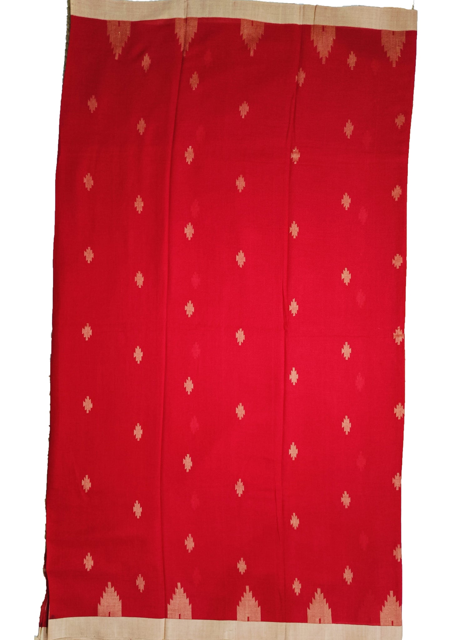 Cotton Jamdani Phool Buti Saree- Red