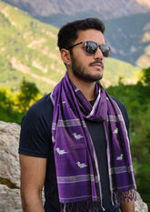 Jamdani Stole- PurpleHJ36