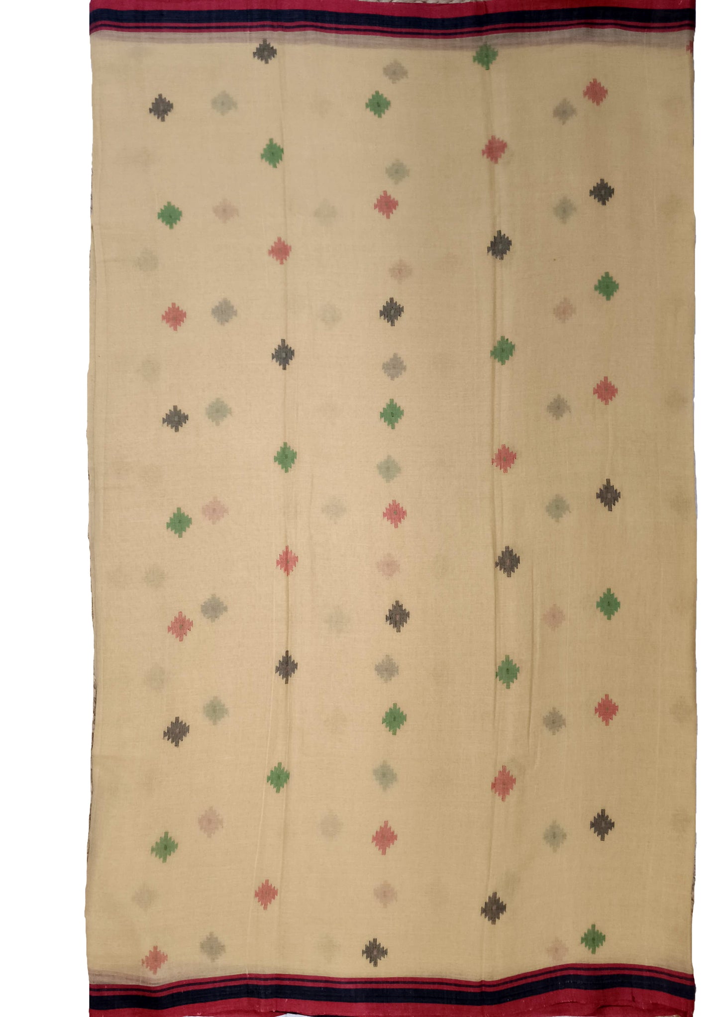 Cotton Jamdani Phool Buti- Cream