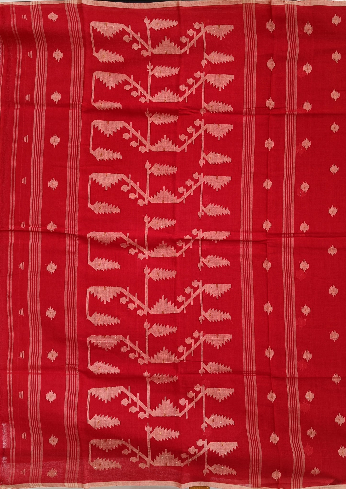 Cotton Jamdani Buti J23- Red