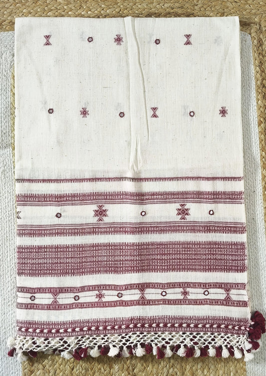 Bhujodi Kutchi Dupatta- 1 White