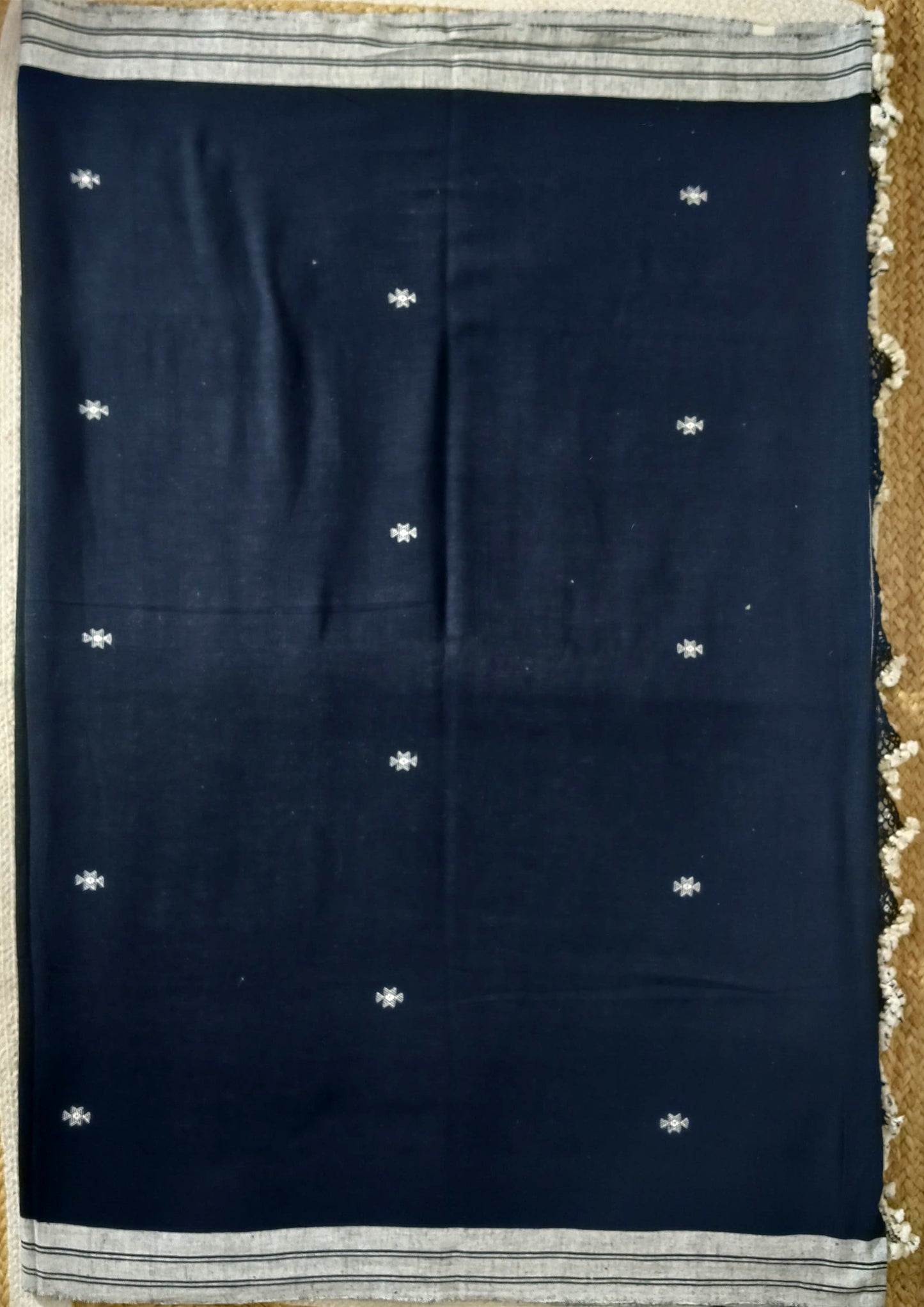 Bhujodi Kala Cotton Saree (Kutchi)- 5KC Black