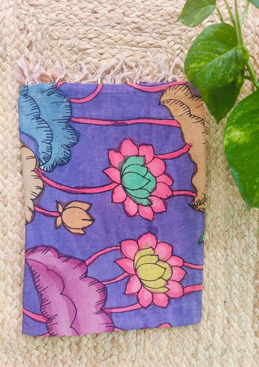 Kalamkari Dupatta- Purple K10