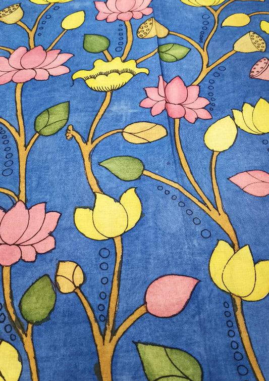 Kalamkari Dupatta- Blue K4