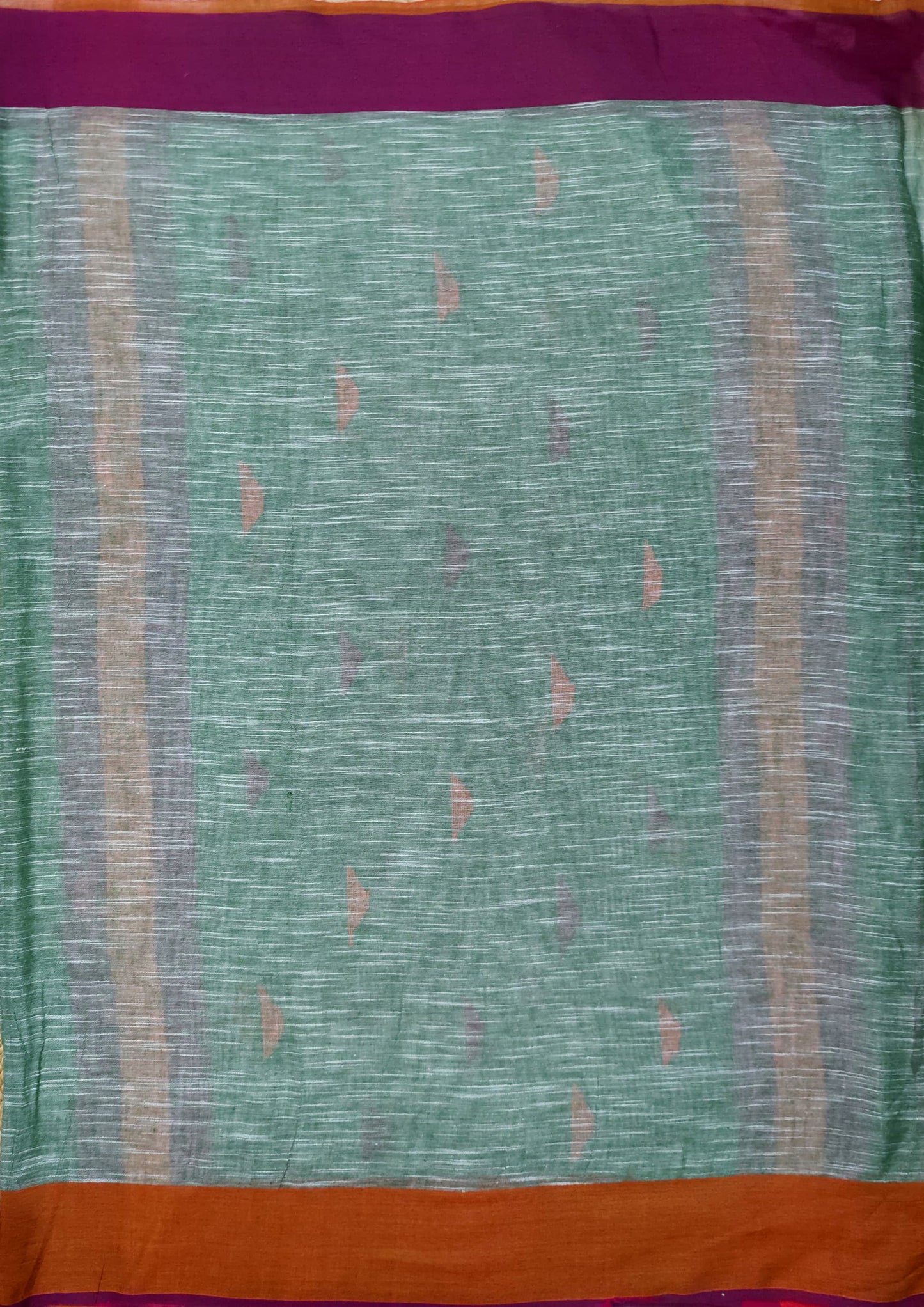 Khadi Linen Saree- Green