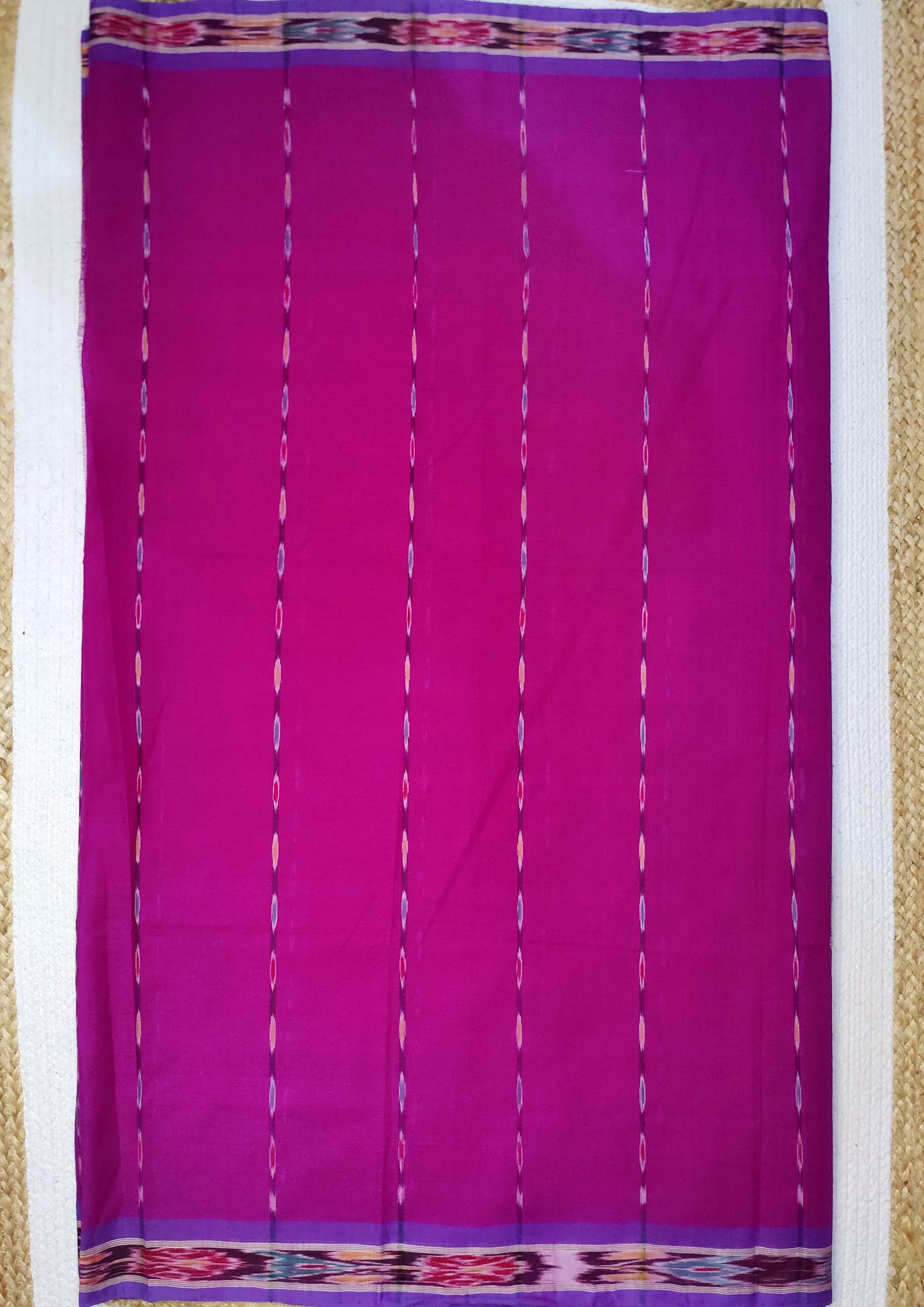 Khadi Ikat Cotton Saree- Pink1