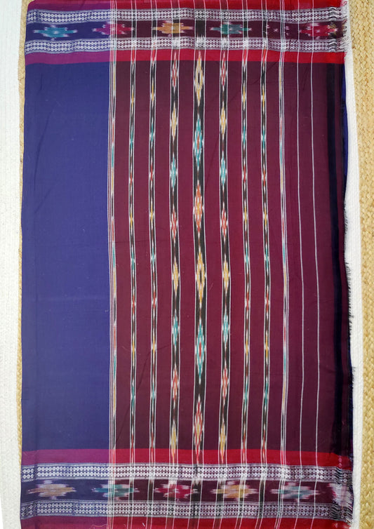 Khadi Ikat Cotton Saree- Purple