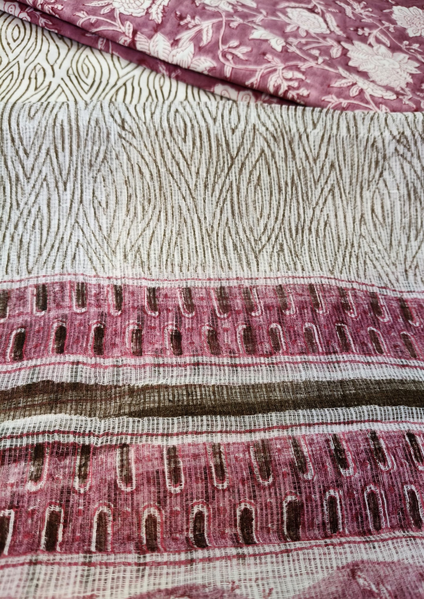 Sanganeri Cotton Kota Suit- Pink