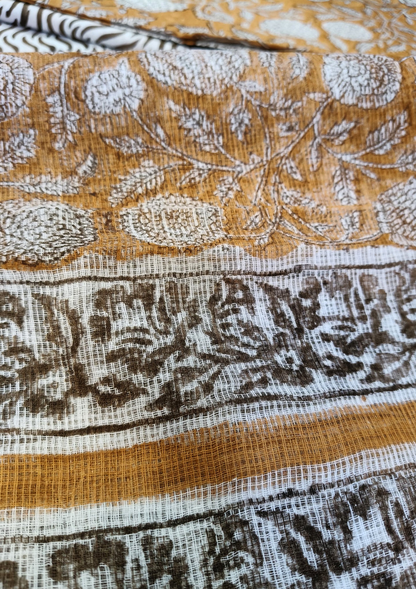 Sanganeri Cotton Kota Suit- Mustard Yellow